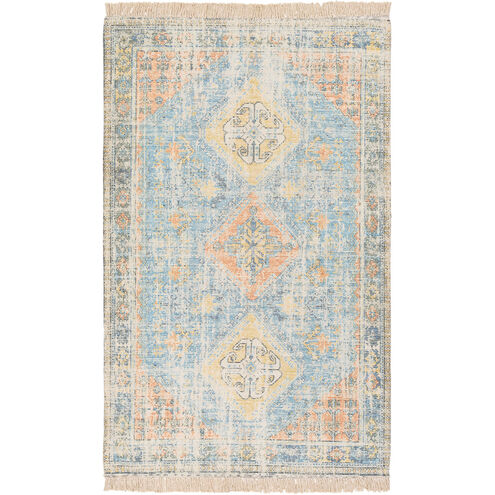 Zainab 48 X 27 inch Sky Blue/Burnt Orange/Lime/Navy/Dark Green/White Rugs