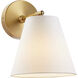 Transitional 1 Light 8 inch Natural Brass Wall Sconce Wall Light
