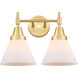 Caden 2 Light 17 inch Satin Gold Bath Vanity Light Wall Light