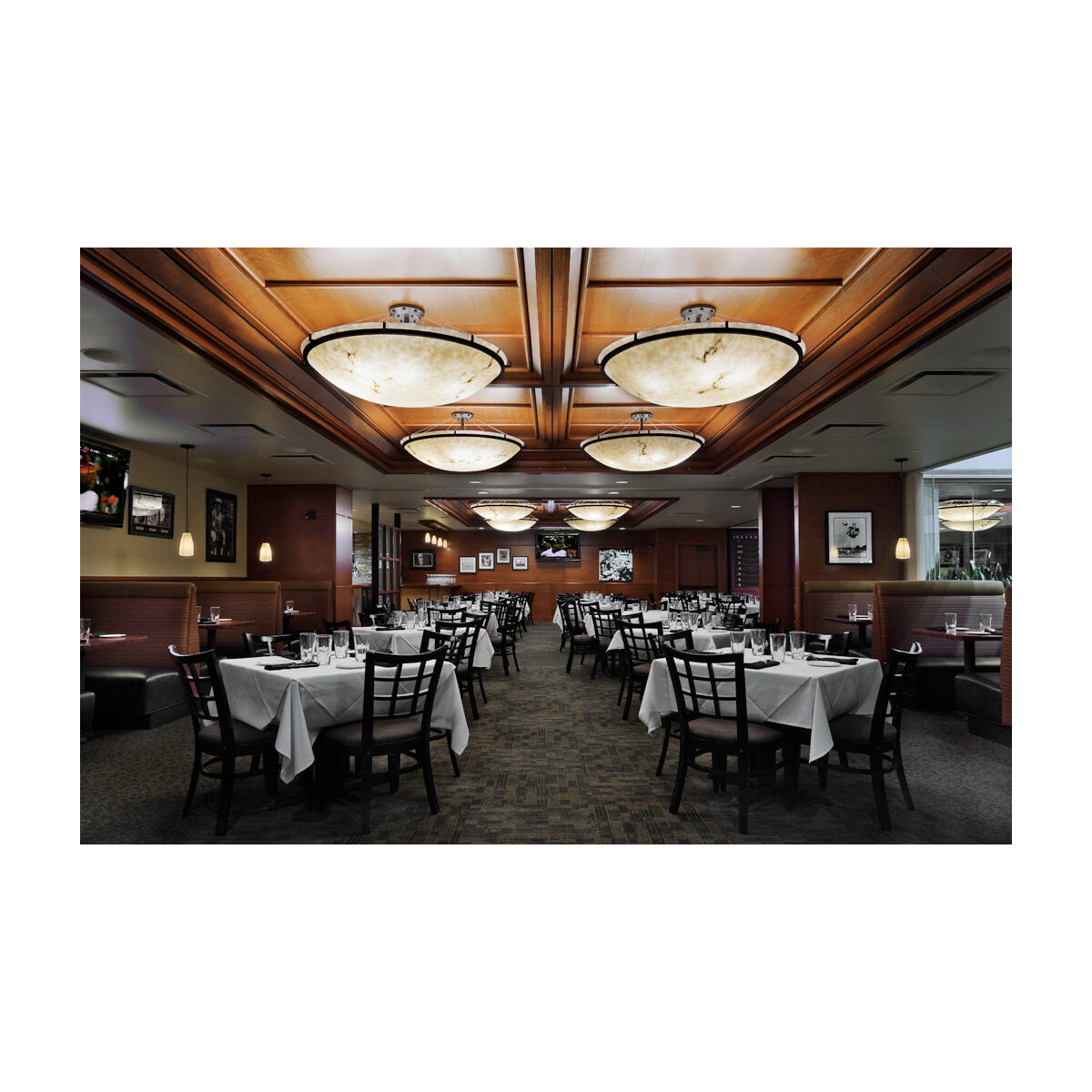 LumenAria 6 Light 51 inch Dark Bronze Semi-Flush Ceiling Light in Incandescent, Bowl