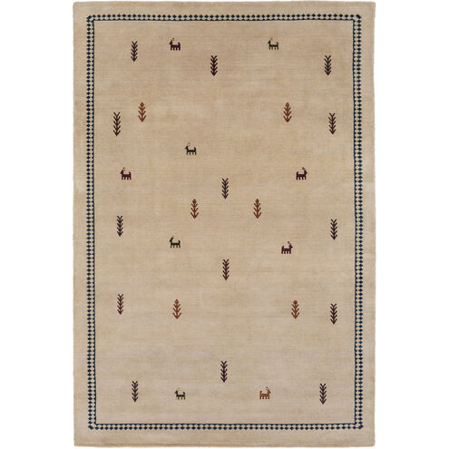 Gava 90 X 60 inch Neutral and Black Area Rug, Wool