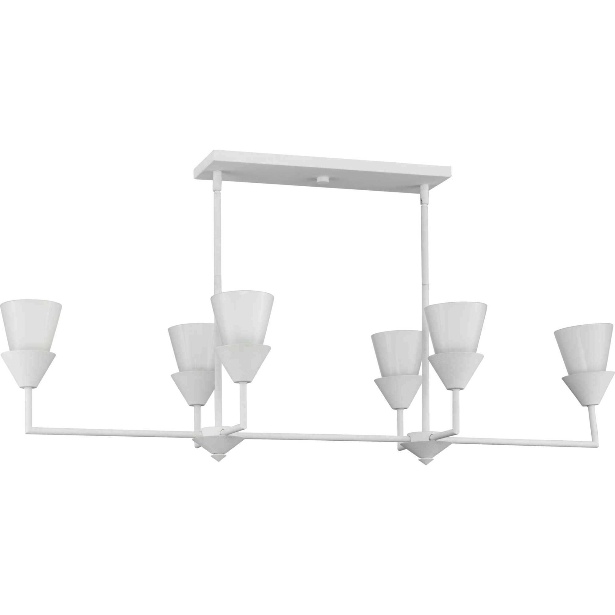 Pinellas 6 Light 50 inch White Plaster Linear Chandelier Ceiling Light, Design Series