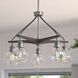 Avondale LED 25.25 inch Satin Nickel and Dark Sycamore Chandelier Ceiling Light