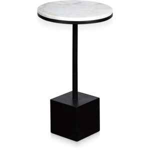 Cameron 24 X 14 inch White and Matte Black Accent Table 