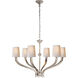 Chapman & Myers Ruhlmann 6 Light 35.25 inch Polished Nickel Chandelier Ceiling Light in Natural Paper, Large