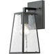 Logan 1 Light 12 inch Matte Black with Clear Outdoor Wall Sconce