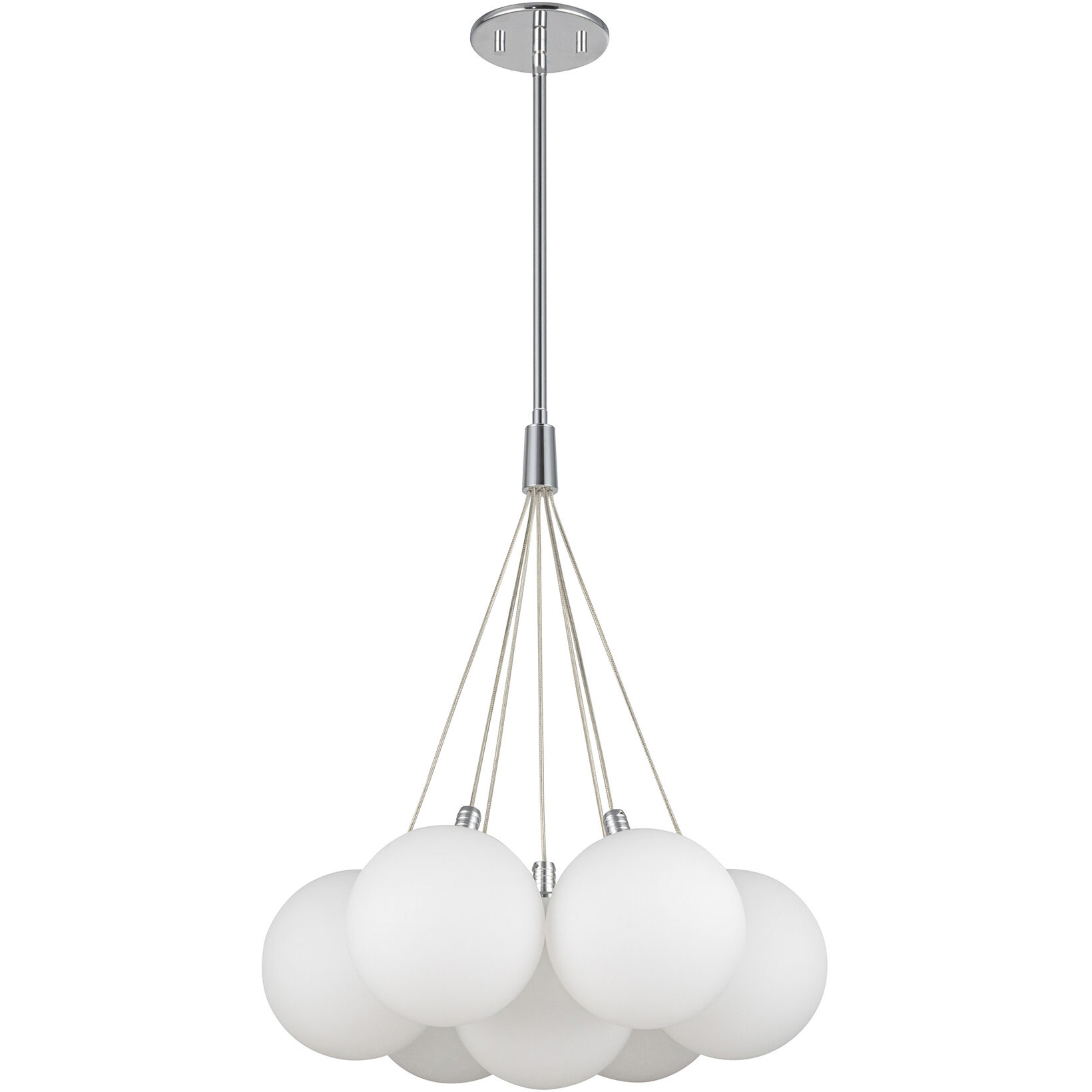 Bolla LED 16.5 inch Opal Glass Chandelier Ceiling Light in Steel, Matte Opal Glass