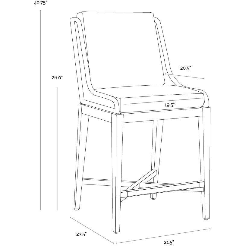 Sorrento 40.75 inch Palazzo Taupe Outdoor Counter Stool
