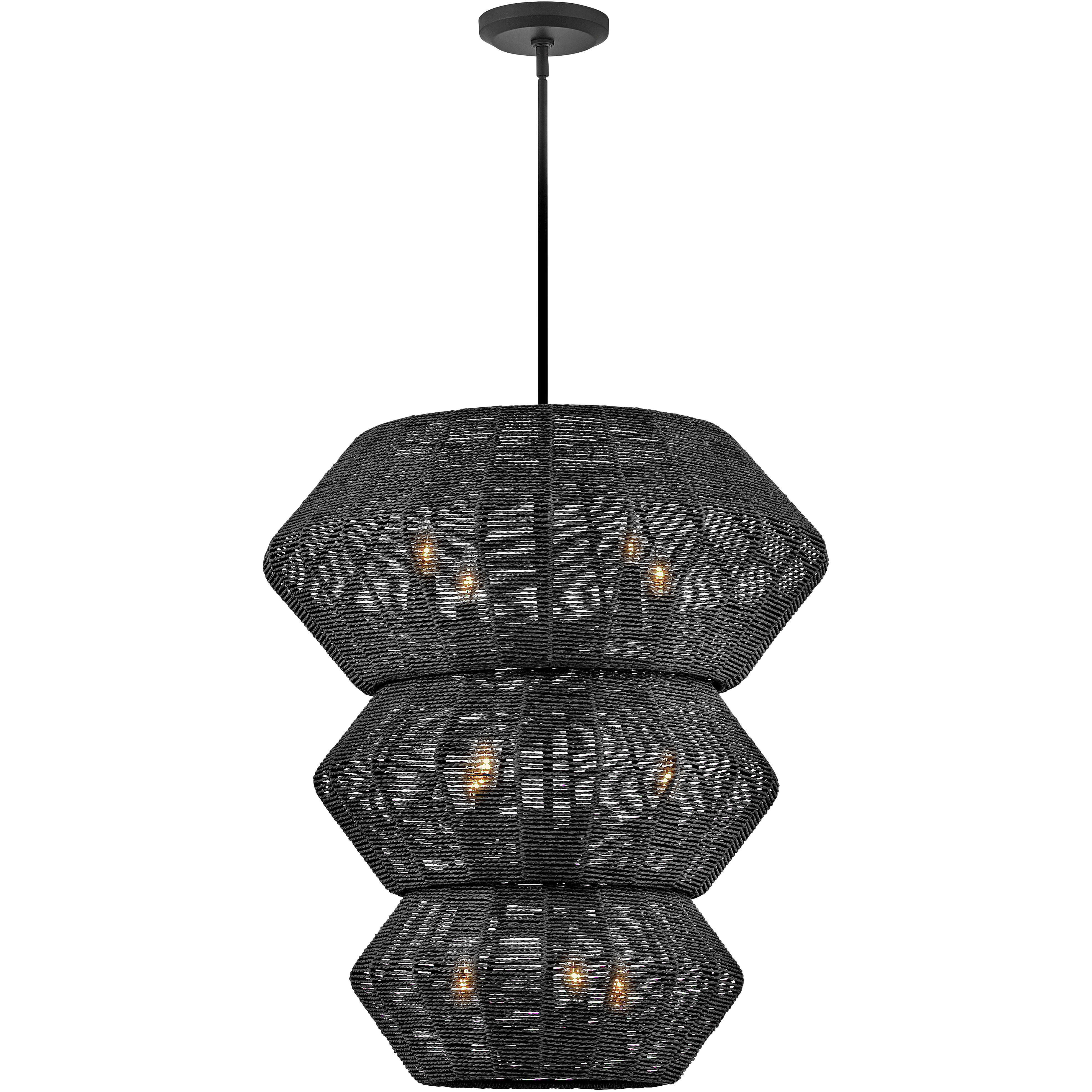 Lisa McDennon Luca 10 Light 27.75 inch Black Chandelier Ceiling Light, Multi Tier