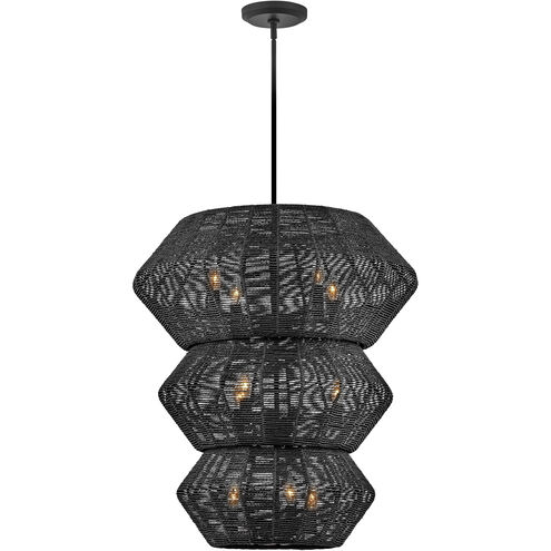 Lisa McDennon Luca 10 Light 27.75 inch Black Chandelier Ceiling Light, Multi Tier