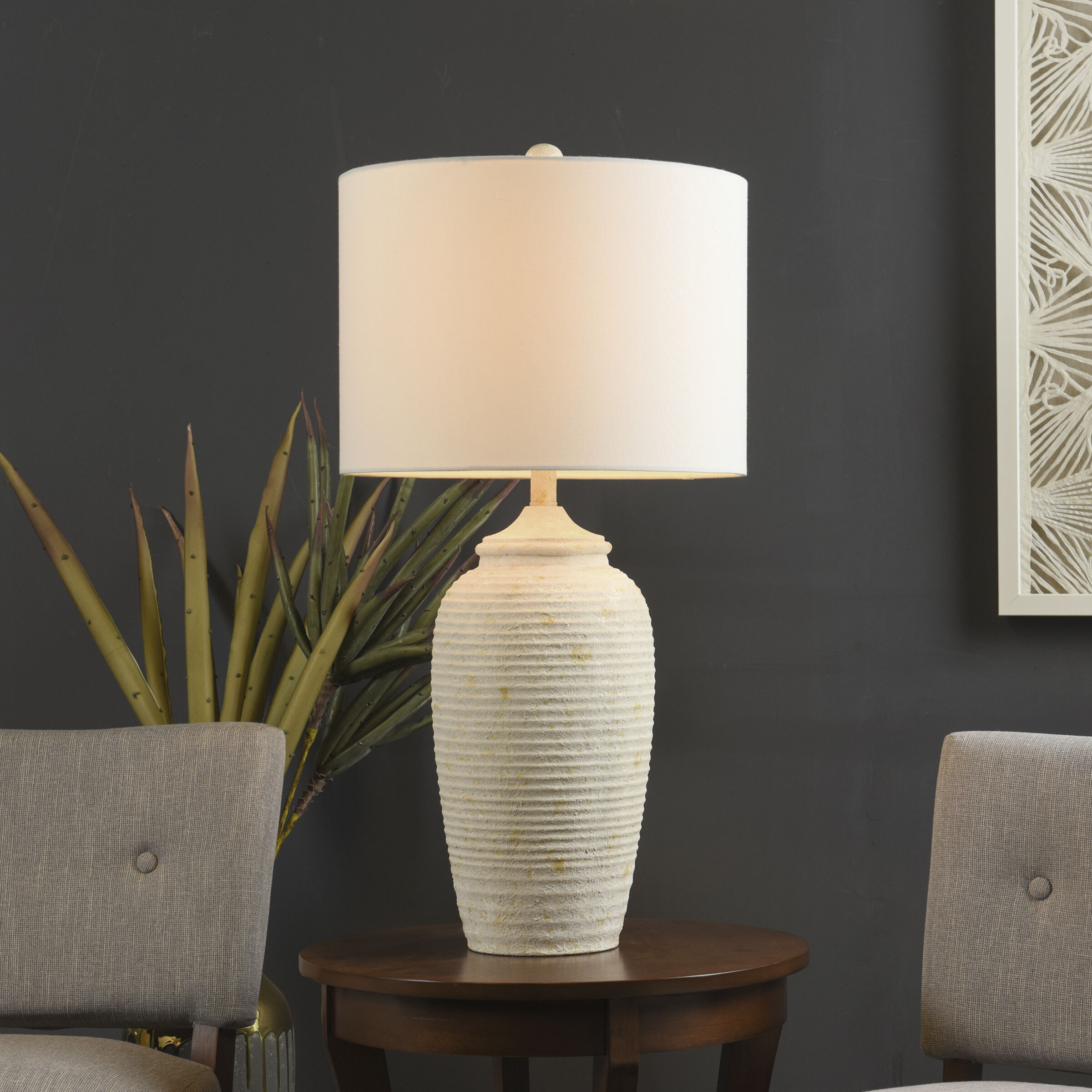 Charlotte 32 inch 150.00 watt Multi-Cream Table Lamp Portable Light