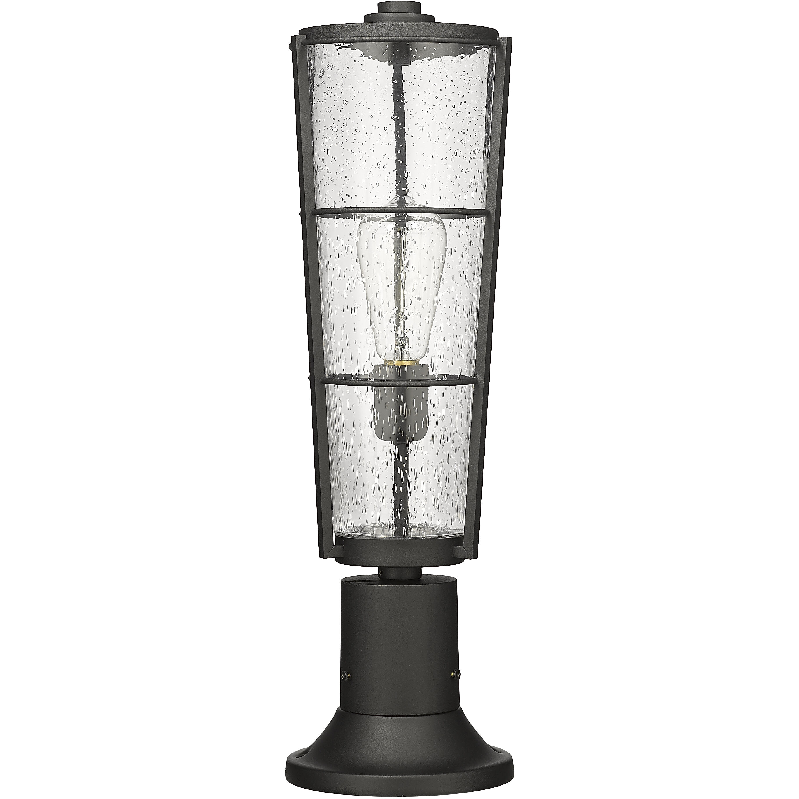 Helix 1 Light 22 inch Black Outdoor Pier Mounted Fixture