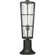 Helix 1 Light 22 inch Black Outdoor Pier Mounted Fixture