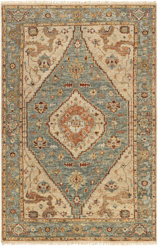 Biscayne 36 X 24 inch Aqua Rug in 2 x 3, Rectangle