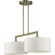Meridian 2 Light 35 inch Antique Brass Linear Chandelier Ceiling Light, Large