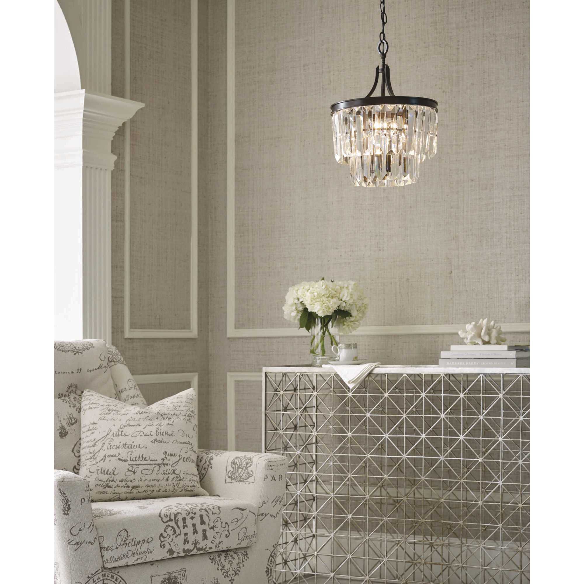 Glimmer 3 Light 13 inch Antique Bronze Semi-Flush Mount Convertible Ceiling Light, Design Series