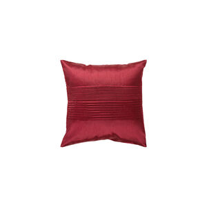 Solid Pleated 18 X 18 inch Burgundy Pillow Kit, Square