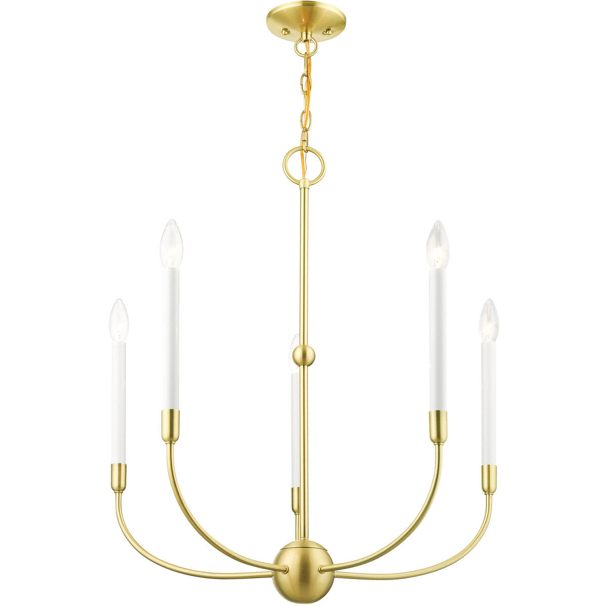 Clairmont 5 Light 24 inch Satin Brass Chandelier Ceiling Light
