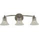 Ella 3 Light 20 inch Brushed Nickel Sconce Wall Light