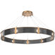 Parallel LED Novel Brass Chandelier Ceiling Light, Ring