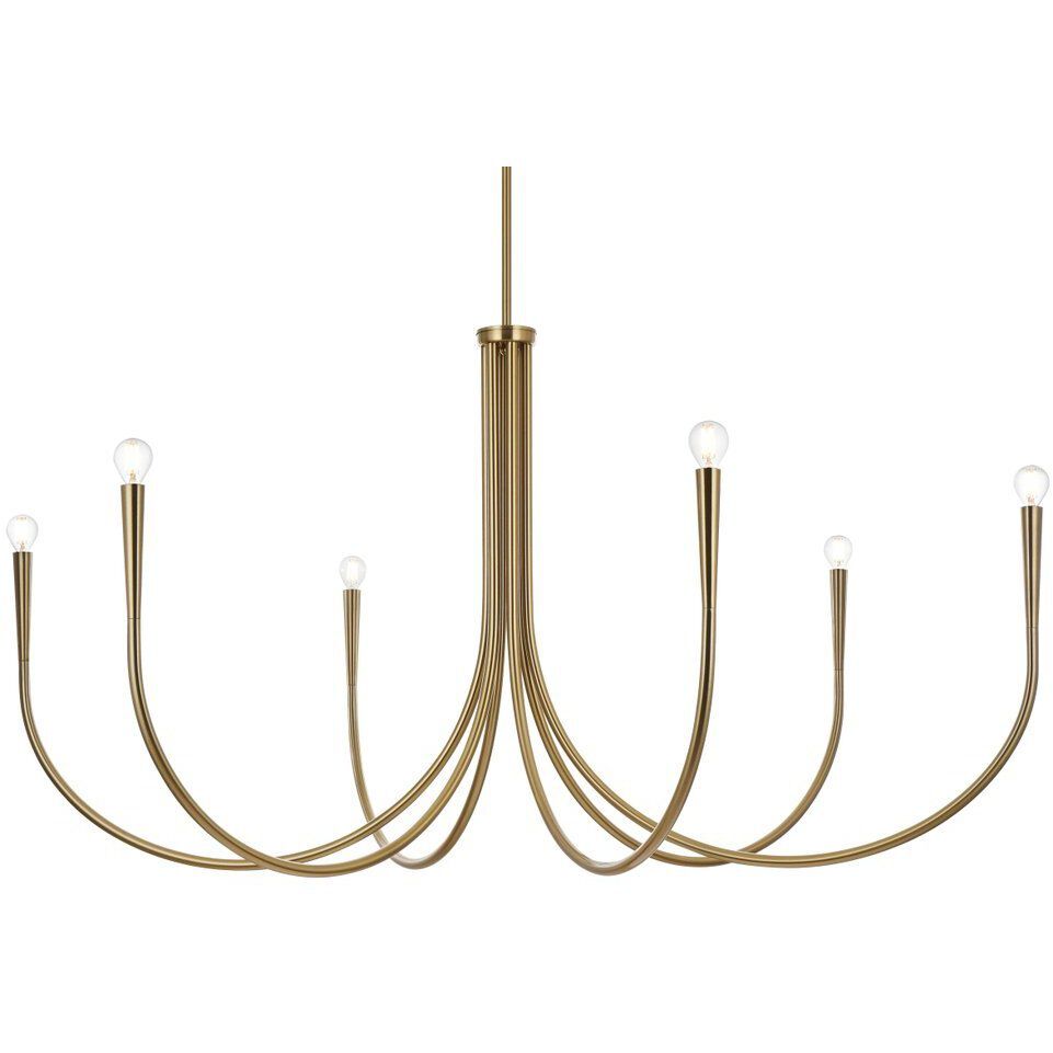 Layne 6 Light 55 inch Gold Chandelier Ceiling Light