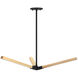 Asterisk LED 28 inch Matte Black and Aged Gold Brass Pendant Ceiling Light