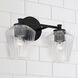 Beau 2 Light 15 inch Matte Black Vanity Light Wall Light