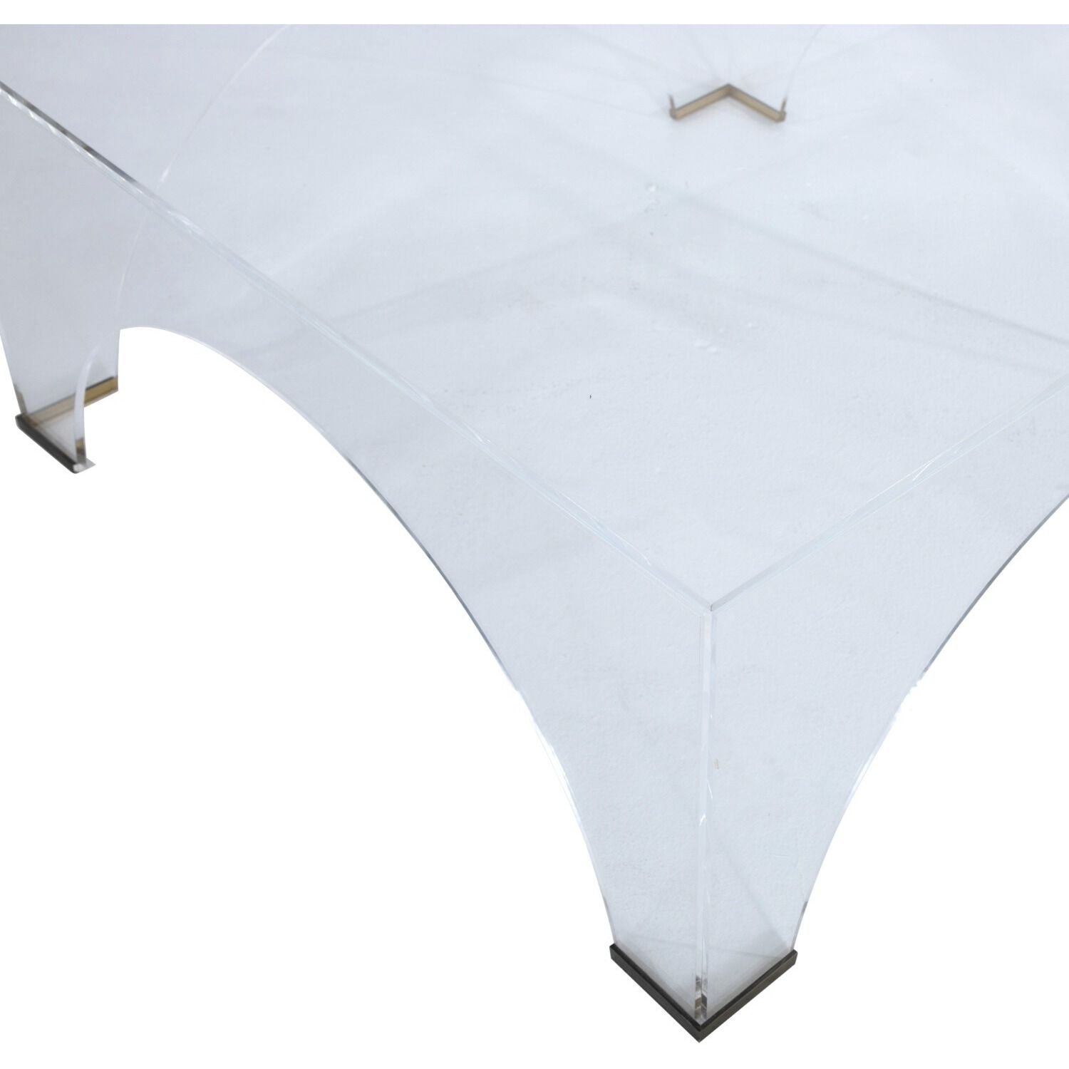 Cindy 40 X 40 inch Clear Acrylic / Brushed Brass Coffee Table