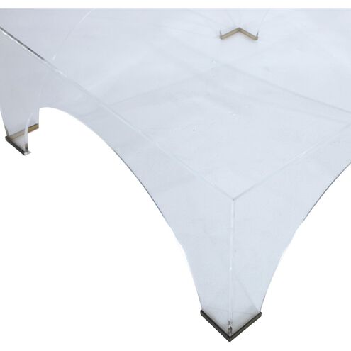 Cindy 40 X 40 inch Clear Acrylic / Brushed Brass Coffee Table