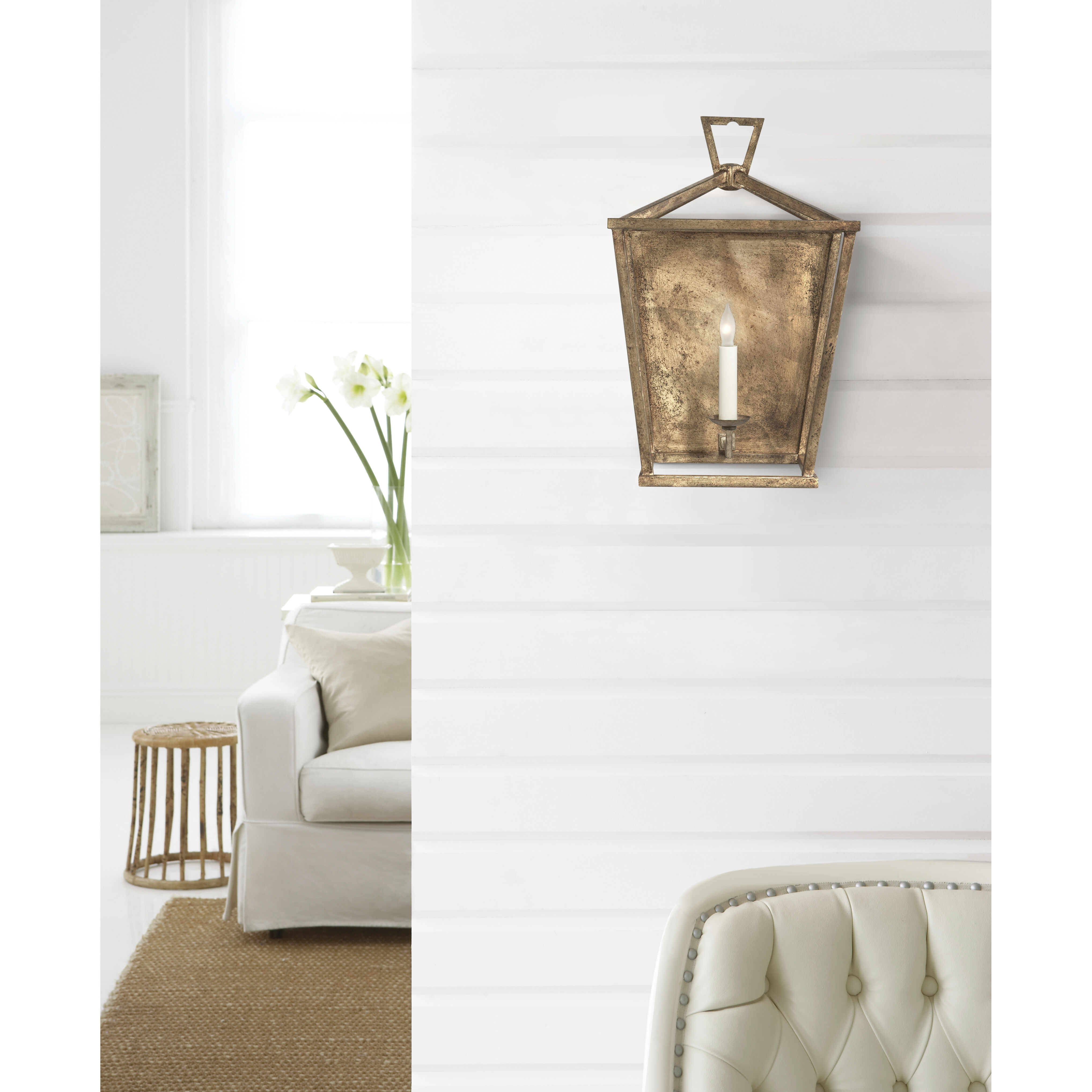 Chapman & Myers Darlana 1 Light 17 inch Gilded Iron Wall Lantern