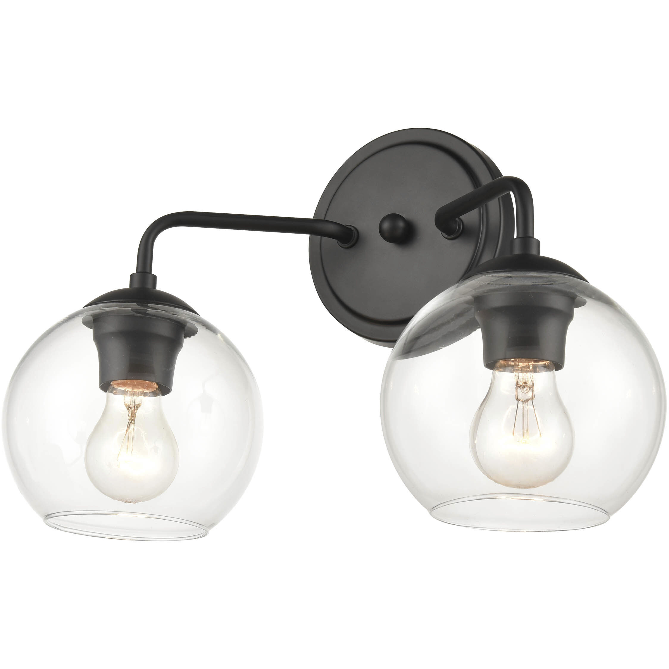 Solmer 2 Light 16 inch Matte Black Bathroom Vanity Light Wall Light