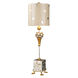 Pompadour X 31 inch 60.00 watt Gold And Silver Leaf Table Lamp Portable Light, Flambeau