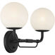 Whitehall 2 Light 18 inch Dark Matte Black Vanity Light Wall Light