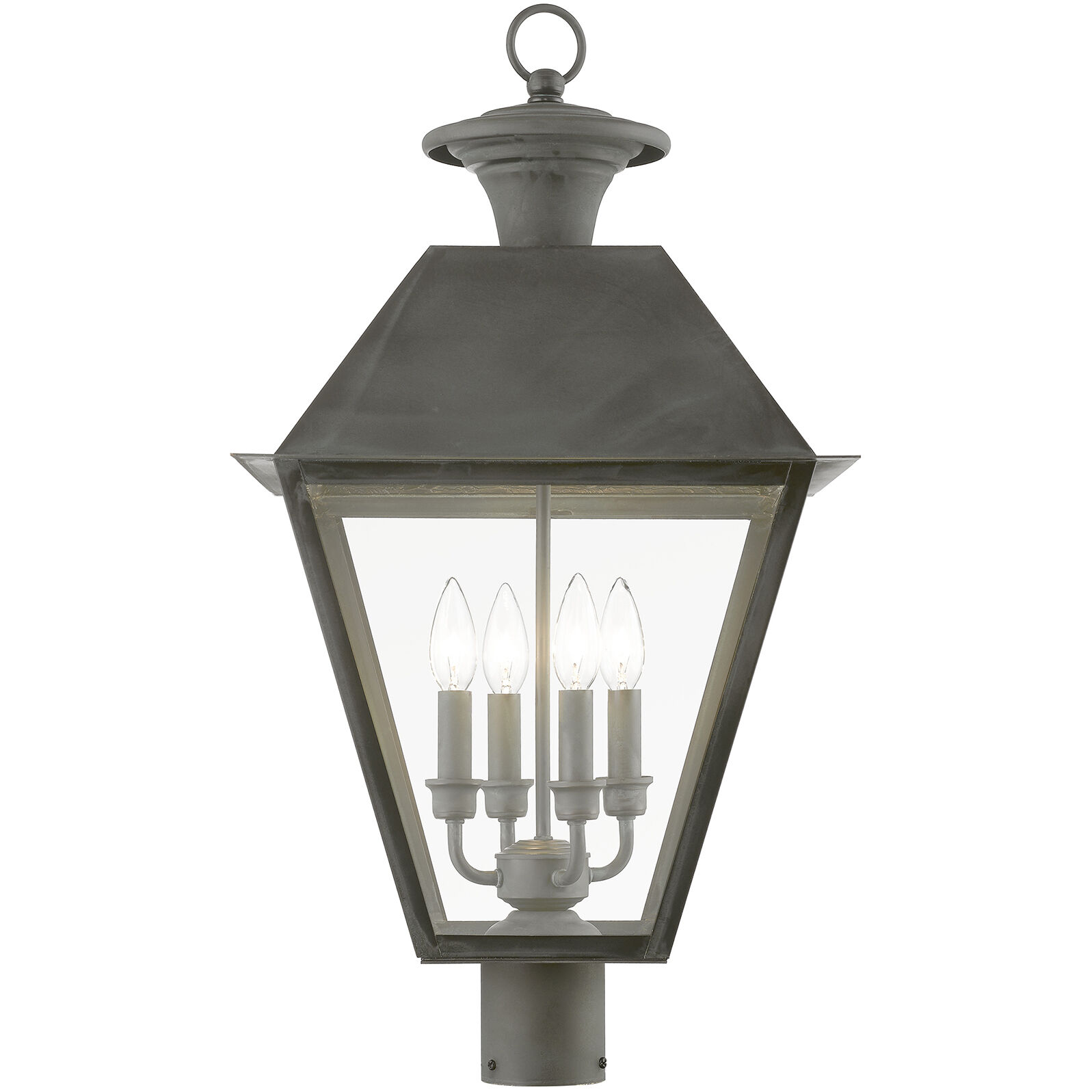 Wentworth 4 Light 28 inch Charcoal Outdoor Extra Post Top Lantern, Extra Large