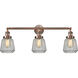 Franklin Restoration Chatham LED 30 inch Antique Copper Bath Vanity Light Wall Light in Clear Glass, Franklin Restoration