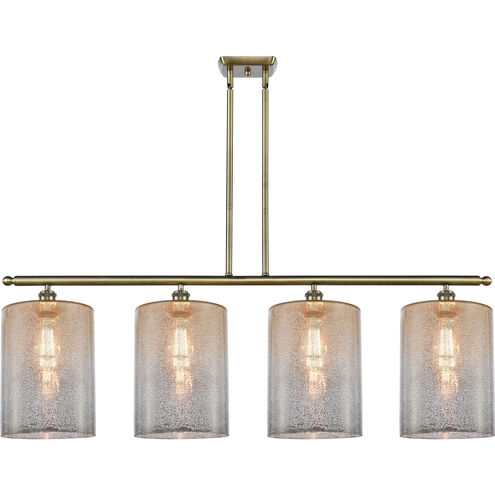 Ballston Cobbleskill 4 Light 48 inch Antique Brass Island Light Ceiling Light in Mercury Glass