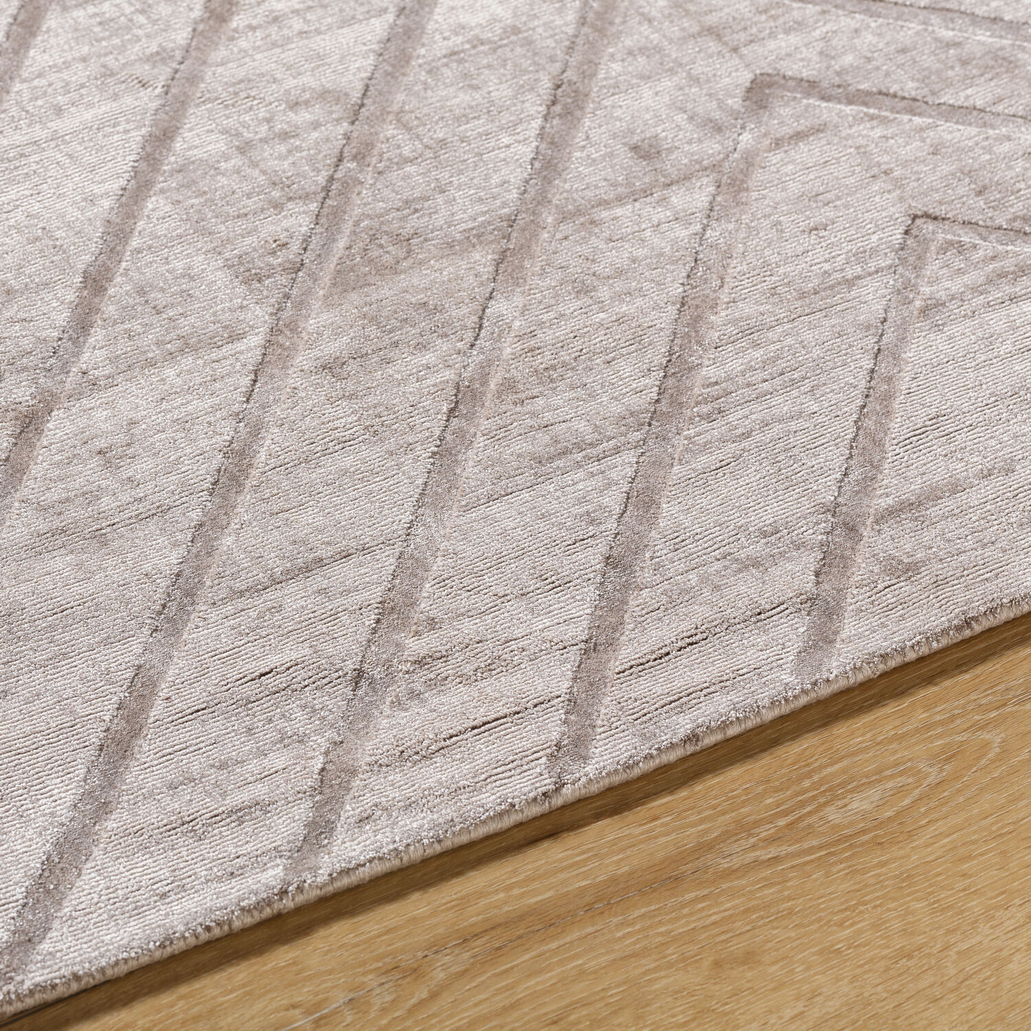 Pier 90 X 60 inch Ash / Light Silver / Warm Grey / Khaki / Prairie Dust Handmade Rug in 5 x 8