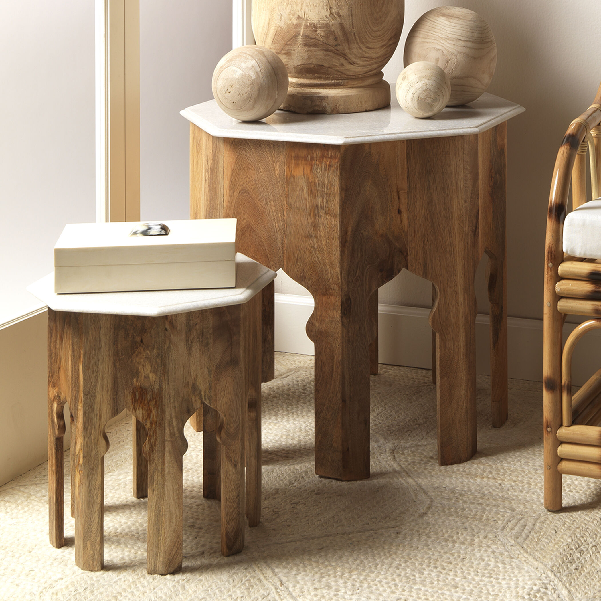 Constantine 12 X 7 inch Cream Resin w/ Horn Accent Large Rectangle Box