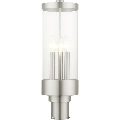 Hillcrest 3 Light 20 inch Brushed Nickel Outdoor Post Top Lantern