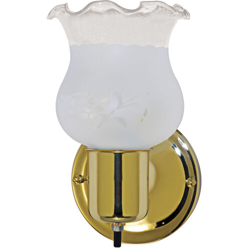 Brentwood 1 Light 5 inch Polished Brass and Frosted Grape Vanity Light Wall Light