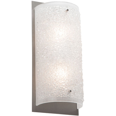 Textured Glass 2 Light 6 inch Graphite Cover Sconce Wall Light in Ivory Wisp