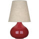 June 23.5 inch 150.00 watt Ruby Red Accent Lamp Portable Light in Buff Linen