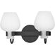 Sylvie 2 Light 14.75 inch Black Bath Light Wall Light