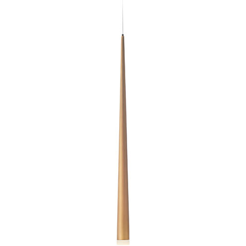Cascade LED 1.5 inch Aged Brass Pendant Ceiling Light in Round, 19in.
