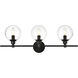 Jaelynn 3 Light 28 inch Black Bath Sconce Wall Light