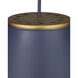 Pierrepont 1 Light 22 inch Hiroshi Dark Blue and Contemporary Gold Leaf Pendant Ceiling Light, Large