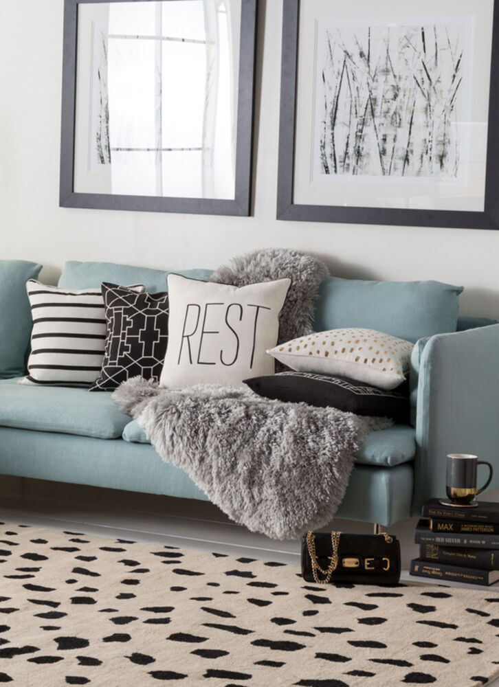 Glyph 18 X 18 inch Black Pillow Cover, Square