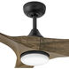 Swell Illuminated 72 inch Matte Black with Driftwood Blades Fan
