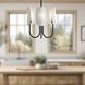 Alora Mood Seno 3 Light 15 inch Matte Black and White Cotton Fabric Chandelier Ceiling Light