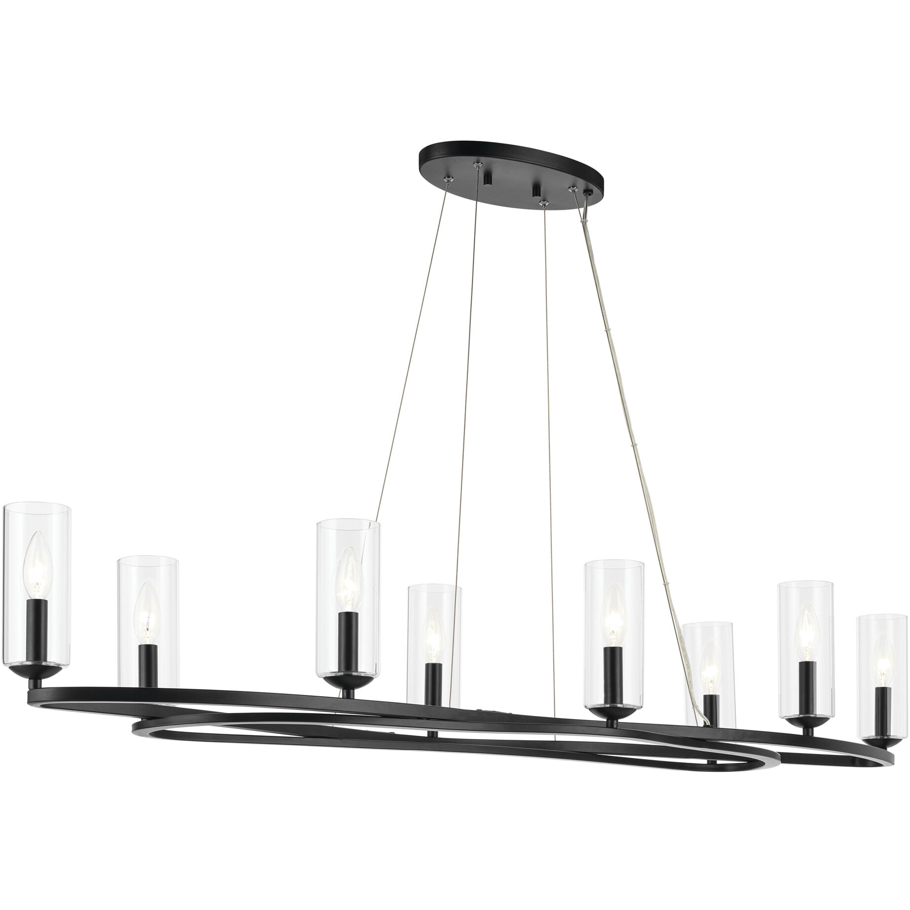 Harpin Linear Chandelier Ceiling Light in Black